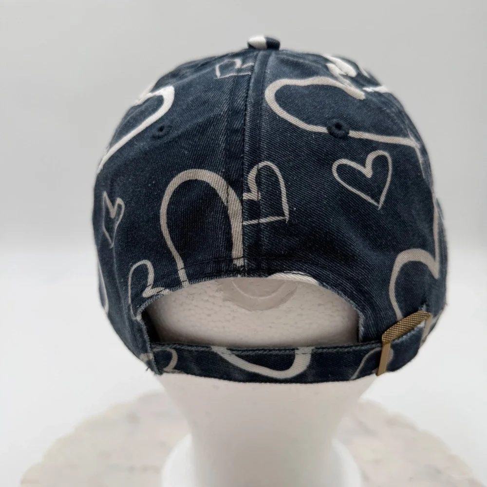 47 Brand New York Yankees Youth Adore Clean Up Hat Navy Blue Heart Print NY Cap